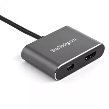 StarTech.com Adattatore video multiporta USB-C – Adattatore monitor USB-C a HDMI 2.0 o Mini DisplayPort 1.2 4K 60 Hz – Convertitore display USB Type-C 2-in-1 HDMI/MDP HBR2 HDR – Compatibile TB3
