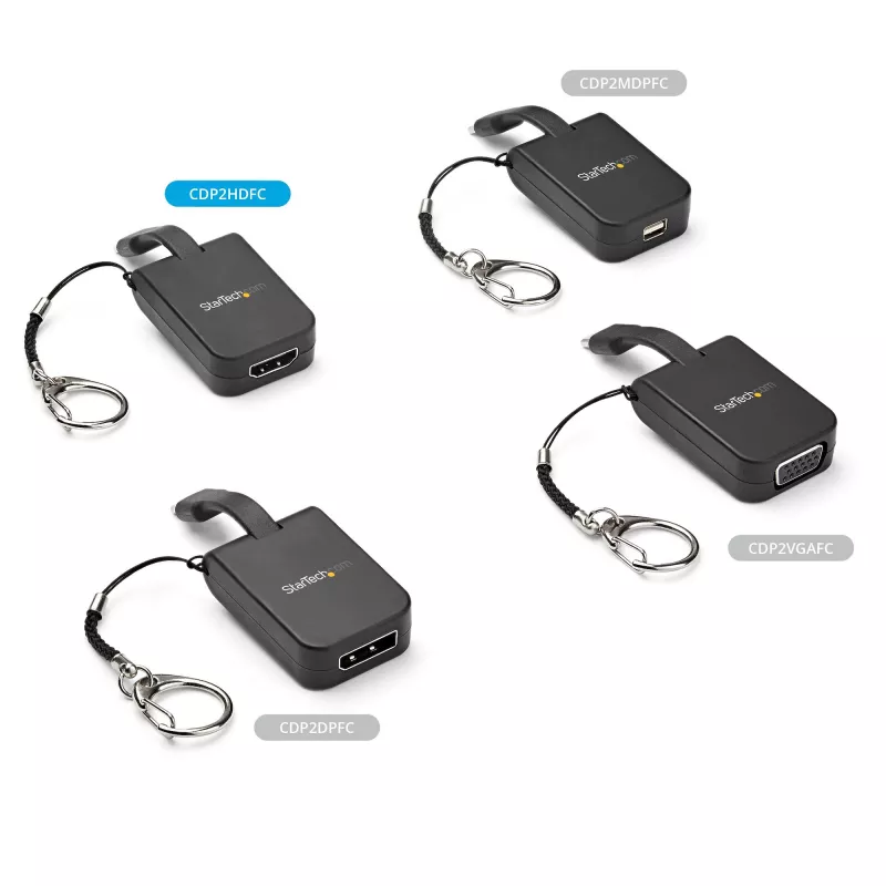 StarTech.com Adattatore USB-C a HDMI compatto – Convertitore video display USB Type-C a HDMI 4K 30Hz con anello portachiavi – Dongle monitor USB-C DP Alt Mode a HDMI – Compatibile Thunderbolt 3