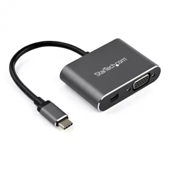 StarTech.com Adattatore video multiporta USB-C – Adattatore monitor USB-C a Mini DisplayPort 1.2 4K 60Hz o VGA 1080p – Convertitore display USB Type-C 2-in-1 MDP HBR2 HDR/VGA – Compatibile TB3