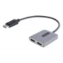 StarTech.com Hub MST DP a doppio HDMI - Doppio HDMI 4K 60Hz - Adattatore multi-monitor DisplayPort con cavo da 30 cm - Hub Multi Stream Transport DP 1.4, DSC | HBR3 - Splitter DP a HDMI