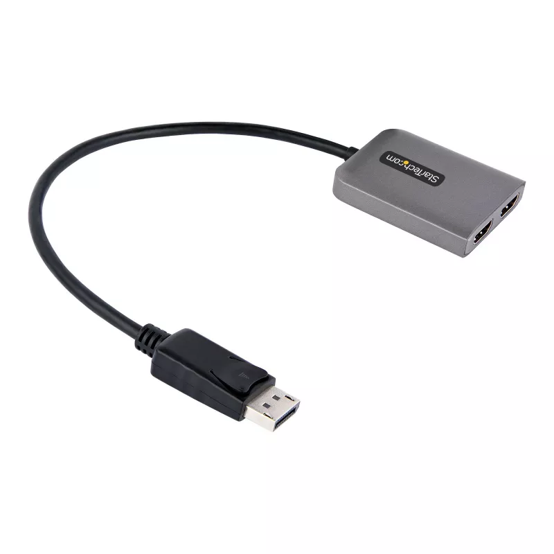 StarTech.com Hub MST DP a doppio HDMI - Doppio HDMI 4K 60Hz - Adattatore multi-monitor DisplayPort con cavo da 30 cm - Hub Multi Stream Transport DP 1.4, DSC | HBR3 - Splitter DP a HDMI