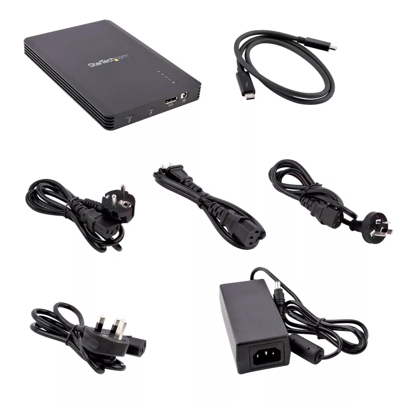 StarTech.com Case Thunderbolt 3 NVMe a 4 bay, per unità SSD M.2 NVMe, 1x DisplayPort video/ 2x porte TB3 downstream, 40 Gbit/s, alimentatore 72W, case per disco rigido esterno