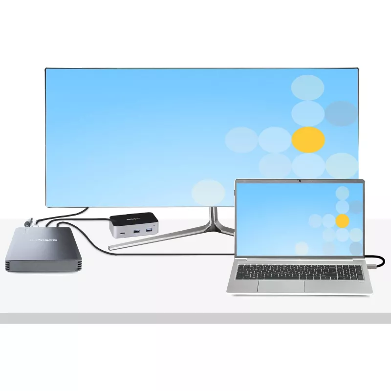 StarTech.com Case Thunderbolt 3 NVMe a 4 bay, per unità SSD M.2 NVMe, 1x DisplayPort video/ 2x porte TB3 downstream, 40 Gbit/s, alimentatore 72W, case per disco rigido esterno