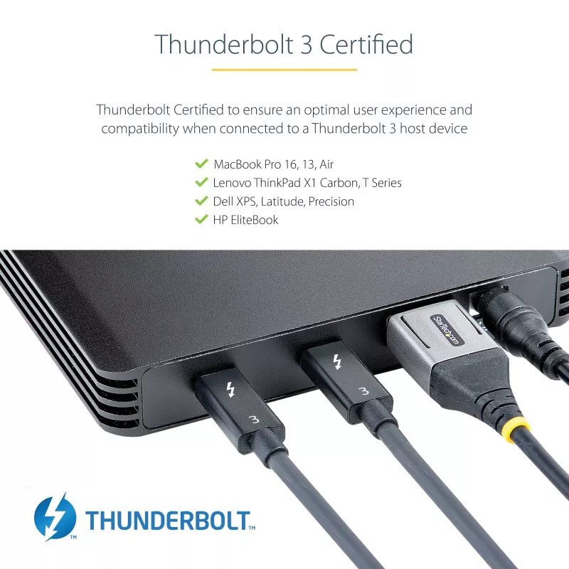 StarTech.com Case Thunderbolt 3 NVMe a 4 bay, per unità SSD M.2 NVMe, 1x DisplayPort video/ 2x porte TB3 downstream, 40 Gbit/s, alimentatore 72W, case per disco rigido esterno