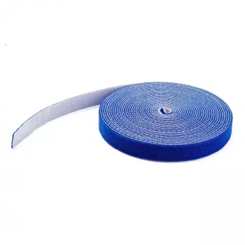 StarTech.com Rotolo di nastro a velcro da 30,5 m – fascette per cavi riutilizzabili tagliabili – nastro a velcro industriale per fissaggio cavi / guaine in tessuto regolabili, blu / fascette per gestione cavi riutilizzabili autoadesive
