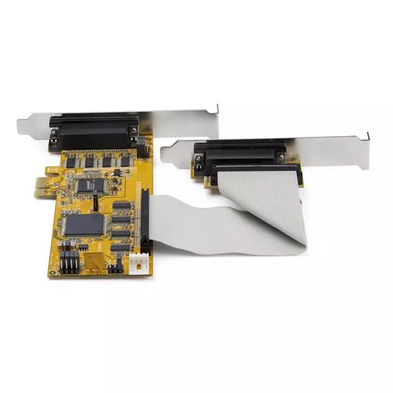 StarTech.com Scheda adattatore seriale RS232 PCI Express a 8 porte, scheda seriale PCIe RS232, UART 16C1050, scheda controller/espansione seriale DB9 low profile, protezione ESD 15 kV, solo Windows – TAA