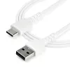 StarTech.com Cavo di ricarica USB-A a USB-C da 1 m – Cavo robusto per ricarica rapida e sincronizzazione USB 2.0 a USB Type-C – Guaina in TPE resistente con fibra aramidica M/M 3A Bianco – Samsung S10, iPad Pro, Pixel