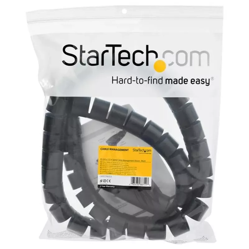 StarTech.com Guaina per gestione cavi da 1,5 m (4,9 ft.) – Spirale – Diametro 45 mm (1,8 in.)