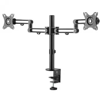 StarTech.com supporto da tavolo braccio doppio per monitor - morsetto da tavolo supporto monitor compatibile VESA per display fino a 32 pollici - braccio monitor ergonomico articolato - regolabile in altezza/inclinabile/orientabile/rotante