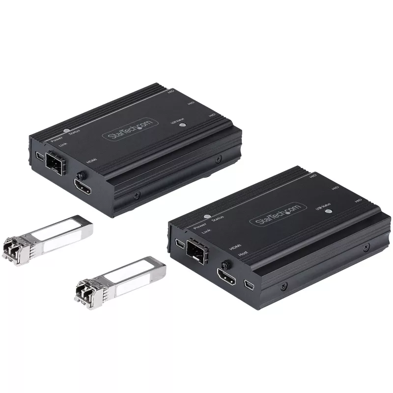 StarTech.com extender KVM HDMI 4K su fibra - switch KVM/console remoto per video HDMI e USB - fino a 984ft/300m (MultiMode) - 2x moduli SFP+ 10G MMF - kit di estensione KVM (TX/RX)