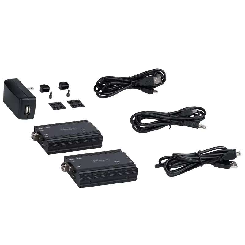 StarTech.com extender KVM HDMI 4K su fibra - switch KVM/console remoto per video HDMI e USB - fino a 984ft/300m (MultiMode) - 2x moduli SFP+ 10G MMF - kit di estensione KVM (TX/RX)