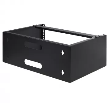 StarTech.com rack di rete a parete 4U - profondo 14 pollici (profilo piatto) - supporto per pannello patch 19 pollici per server piatti e apparecchiature IT, switch di rete - portata 20 kg, nero
