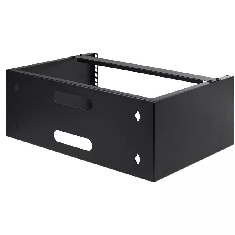 StarTech.com rack di rete a parete 4U - profondo 14 pollici (profilo piatto) - supporto per pannello patch 19 pollici per server piatti e apparecchiature IT, switch di rete - portata 20 kg, nero