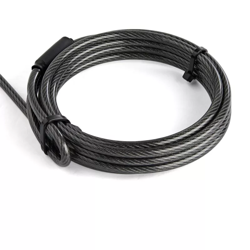 StarTech.com cavo di sicurezza per laptop da 2 m - cavo di sicurezza con lucchetto a combinazione a 4 cifre compatibile con Nano-Slot - cavo antifurto in acciaio rivestito in vinile serializzato per computer/dispositivi con Nano-Slot