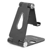 StarTech.com supporto per telefono e tablet - supporto pieghevole universale per dispositivi mobili per smartphone e tablet - supporto ergonomico regolabile per telefono con più angolazioni per la scrivania - portatile - nero