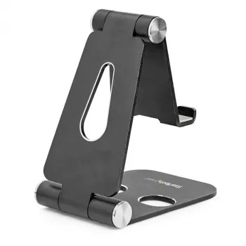 StarTech.com supporto per telefono e tablet - supporto pieghevole universale per dispositivi mobili per smartphone e tablet - supporto ergonomico regolabile per telefono con più angolazioni per la scrivania - portatile - nero