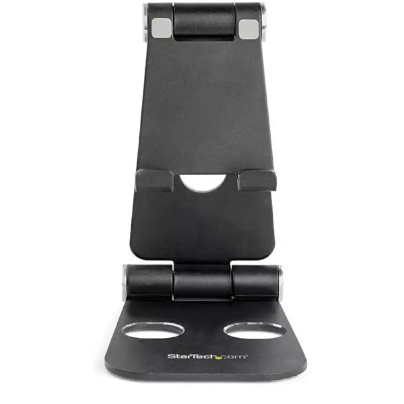 StarTech.com supporto per telefono e tablet - supporto pieghevole universale per dispositivi mobili per smartphone e tablet - supporto ergonomico regolabile per telefono con più angolazioni per la scrivania - portatile - nero