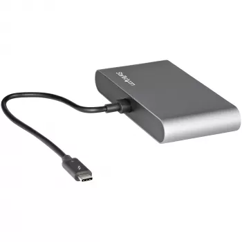 StarTech.com mini dock Thunderbolt dual monitor, HDMI 4K 60Hz, hub senza driver per Windows e Mac, Gigabit Ethernet, 1 x USB 5Gbps e 1x USB 2.0, cavo da 28 cm