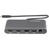 StarTech.com mini dock Thunderbolt dual monitor, HDMI 4K 60Hz, hub senza driver per Windows e Mac, Gigabit Ethernet, 1 x USB 5Gbps e 1x USB 2.0, cavo da 28 cm