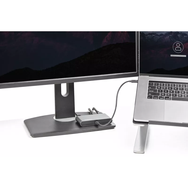 StarTech.com mini dock Thunderbolt dual monitor, HDMI 4K 60Hz, hub senza driver per Windows e Mac, Gigabit Ethernet, 1 x USB 5Gbps e 1x USB 2.0, cavo da 28 cm