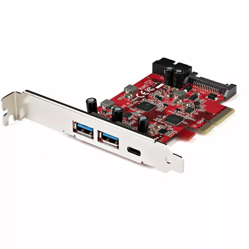 StarTech.com scheda PCIe USB a 5 porte - scheda PCIe USB 3.1 Gen 2 10Gbps con 1x USB-C e 2x USB-A - 1x 2 porte IDC (espansione header USB interno 5Gbps) - scheda controller USB C PCI Express