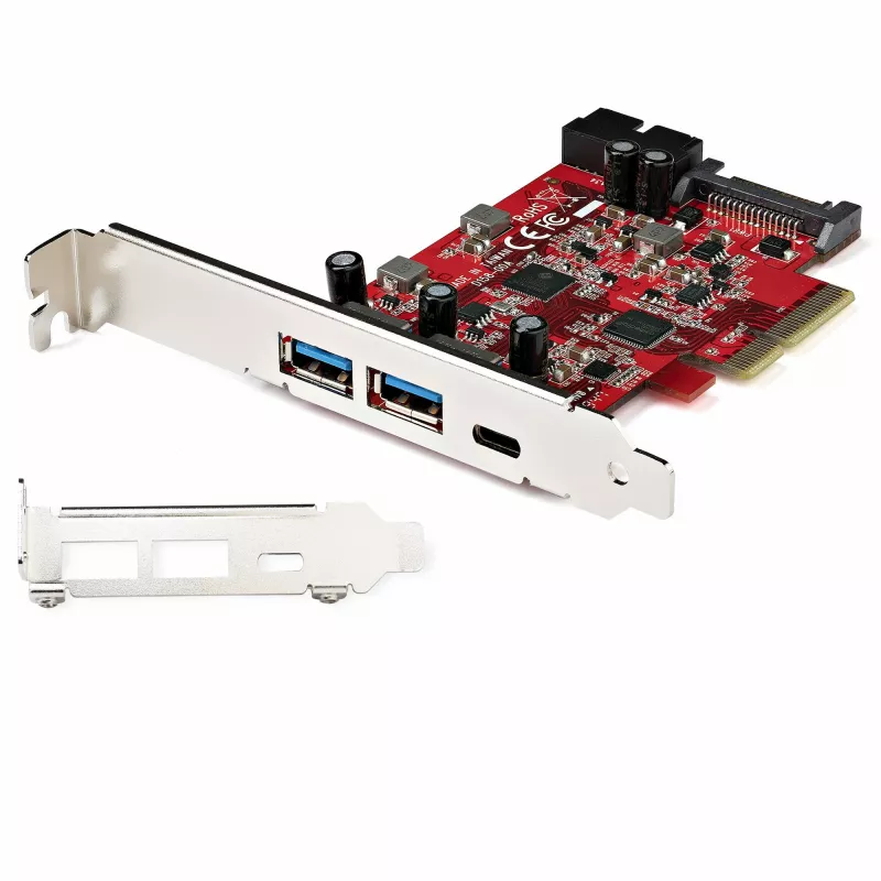 StarTech.com scheda PCIe USB a 5 porte - scheda PCIe USB 3.1 Gen 2 10Gbps con 1x USB-C e 2x USB-A - 1x 2 porte IDC (espansione header USB interno 5Gbps) - scheda controller USB C PCI Express