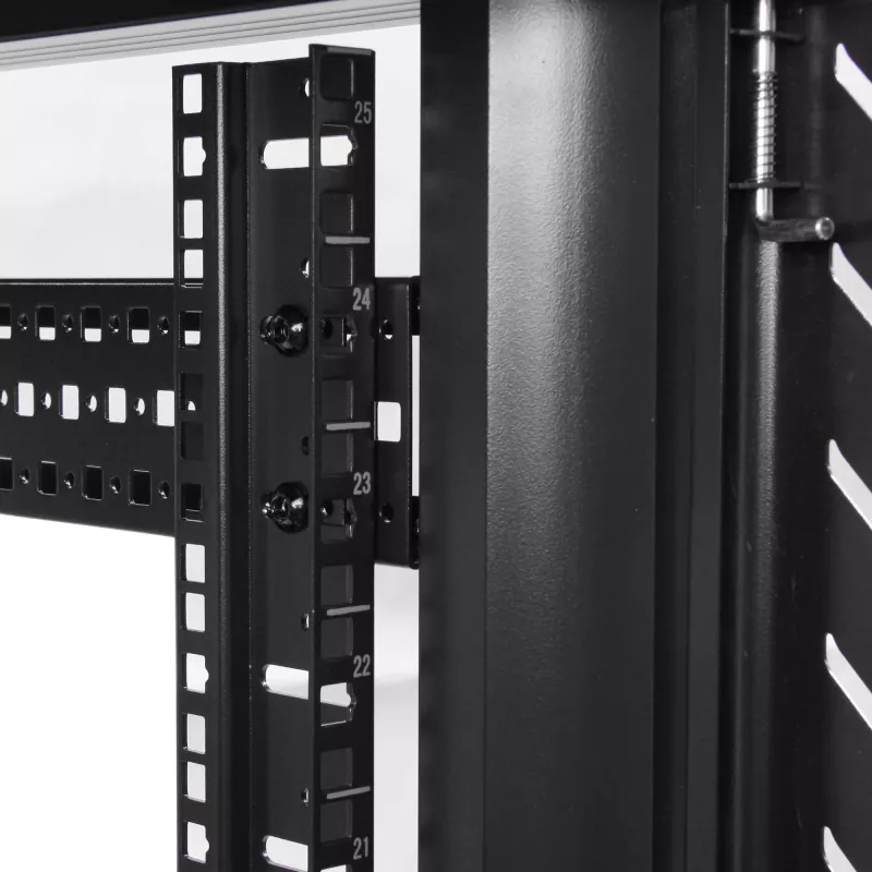StarTech.com armadio rack server 32U a 4 montanti, armadio rack dati 19 pollici con serratura per apparecchiature computer/AV/IT, rack di rete per ufficio/casa con ruote e guide di montaggio regolabili