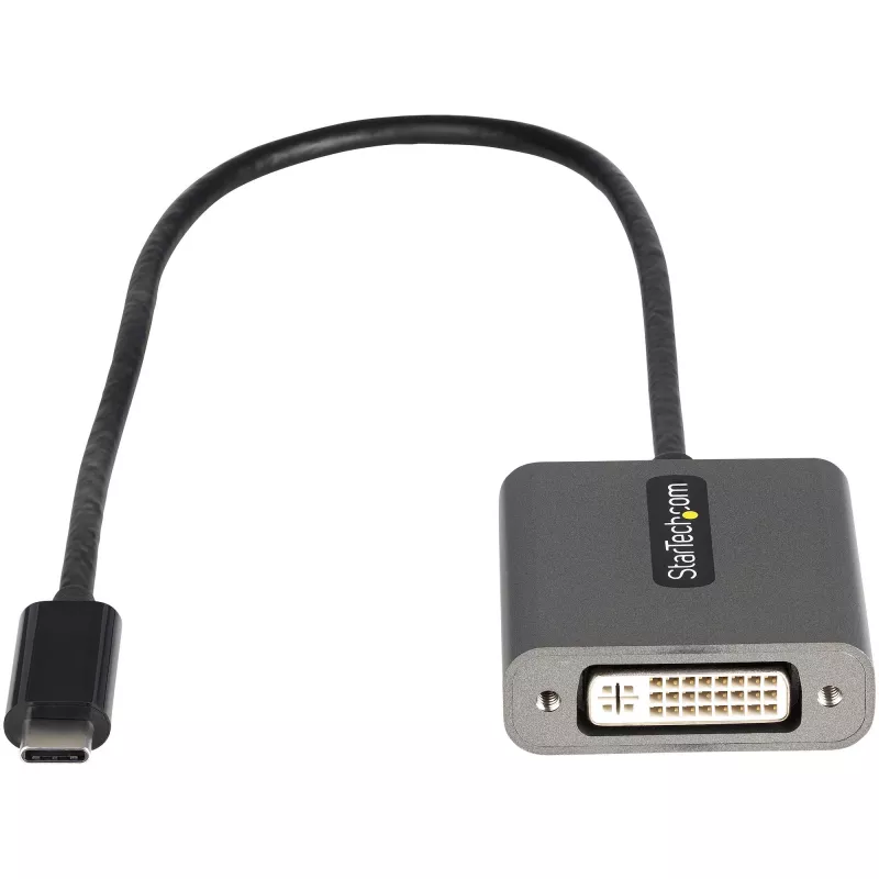 StarTech.com adattatore USB-C a DVI - adattatore dongle USB-C a DVI-D 1920x1200p - USB Type-C a display/monitor DVI - convertitore video - compatibile Thunderbolt 3 - cavo fisso da 12 pollici - versione aggiornata di CDP2DVI