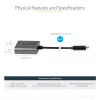StarTech.com adattatore USB-C a DVI - adattatore dongle USB-C a DVI-D 1920x1200p - USB Type-C a display/monitor DVI - convertitore video - compatibile Thunderbolt 3 - cavo fisso da 12 pollici - versione aggiornata di CDP2DVI