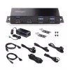 StarTech.com hub USB industriale a 7 porte 10Gbps con alimentatore, metallo, montabile, 5x porte downstream USB-A e 2x USB-C, protezione ESD, hub USB alimentato, TAA
