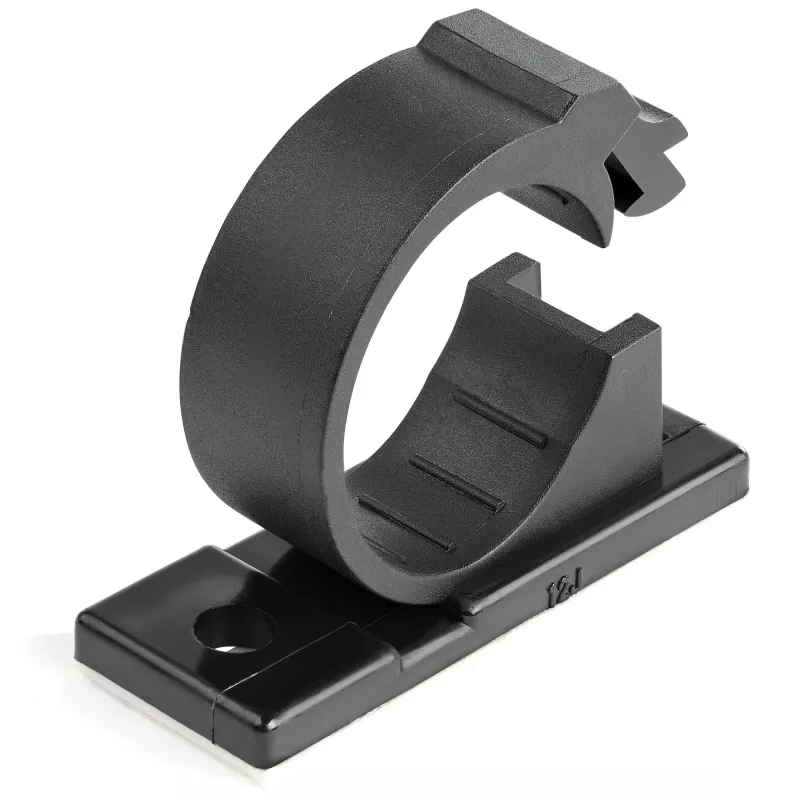 StarTech.com 100 clip autoadesive per la gestione dei cavi nero - organizer per cavi di rete/Ethernet/da scrivania ufficio/computer - supporti adesivi per cavi/linee - clip autoadesiva in nylon UL/94V-2 resistente al fuoco