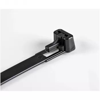 StarTech.com fascette riutilizzabili da 20 cm - larghe 7 mm, diametro fascio 50 mm, resistenza alla trazione 22 kg, fascette in nylon rimovibili, uso interno/esterno, UL94 V-2 listato, confezione da 100 - nero
