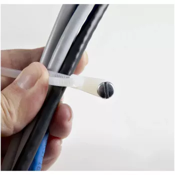 StarTech.com fascette da 4 pollici (10 cm) con foro di fissaggio - larghe 1/16 pollici (2 mm), diametro fascio 7/8 pollici (24 mm), resistenza alla trazione 18 lb (8 kg), fascette in nylon 66 autobloccanti con foro per vite, UL listato, confezione da 100