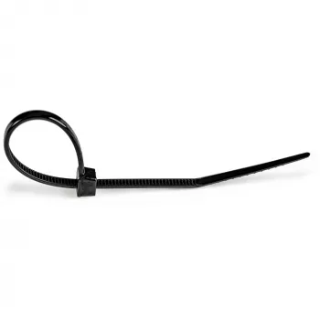 StarTech.com fascette da 4 pollici (10cm) - larghe 1/16 pollici (2mm), diametro fascio 7/8 pollici (22mm), resistenza alla trazione 18lb (8kg), fascette in nylon autobloccanti con punta ricurva - 94V-2/UL listato, confezione da 100 - nero