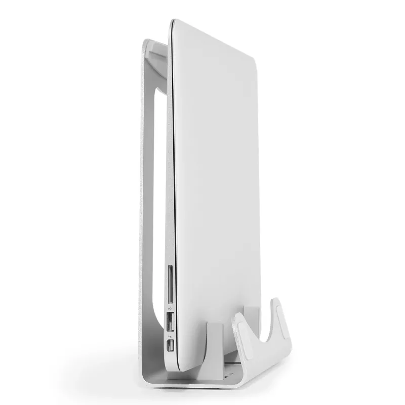 StarTech.com Supporto per laptop - supporto rialzato 2-in-1 per laptop o supporto verticale - ideale per Ultrabook e MacBook Pro/Air - supporto ergonomico angolato per notebook da scrivania - argento, alluminio