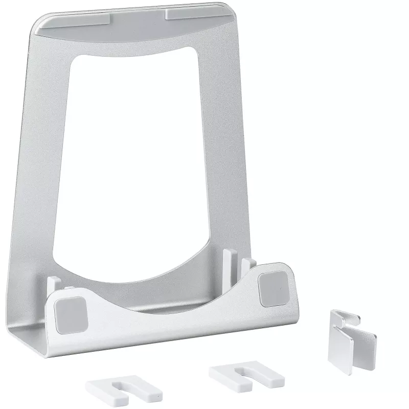 StarTech.com Supporto per laptop - supporto rialzato 2-in-1 per laptop o supporto verticale - ideale per Ultrabook e MacBook Pro/Air - supporto ergonomico angolato per notebook da scrivania - argento, alluminio