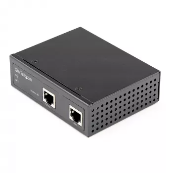 StarTech.com Iniettore PoE Ethernet Gigabit Industriale - 30W 802.3at PoE+ Midspan 48V-56VDC Iniettore Power Over Ethernet per guida DIN - Da -40C a +75C Telecamere/Sensori/Accesso WLAN