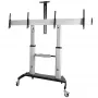 StarTech.com Carrello TV doppio per TV VESA da 37-60 pollici fino a 110lb/50kg ciascuno - supporto TV regolabile in altezza, carrello mobile per display con ripiani per dispositivi - carrello TV su ruote - supporto TV mobile