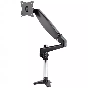 StarTech.com Supporto da scrivania per monitor singolo VESA fino a 32 pollici o 49 pollici ultrawide 8kg – braccio completamente articolato e regolabile in altezza – morsetto a C, foro passante da scrivania – braccio per monitor singolo