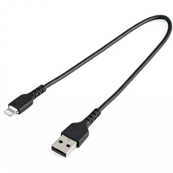 StarTech.com Cavo USB-A a Lightning nero robusto da 30 cm – cavo di ricarica/sincronizzazione USB Type-A a Lightning heavy-duty in fibra aramidica ruvida – certificato Apple MFi iPad/iPhone 12