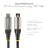StarTech.com Cavo USB-C con blocco a vite superiore da 50 cm 10 Gbit/s – cavo USB 3.1/3.2 Gen 2 Type-C – ricarica Power Delivery 100 W (5 A), DP Alt Mode – singolo blocco a vite, cavo USB-C ricarica/sincronizzazione