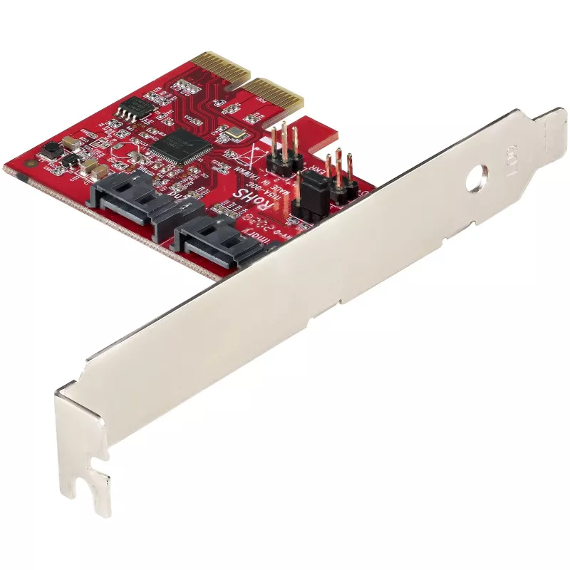 StarTech.com Scheda SATA PCIe - scheda di espansione PCIe SATA a 2 porte - 6Gbps - full/low profile - adattatore/controller da PCI Express a SATA - ASM1062R SATA RAID - convertitore da PCIe a SATA