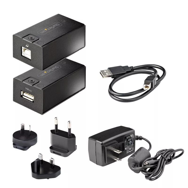 StarTech.com Extender USB 2.0 da 150 m (492 ft) su cavo Ethernet Cat5e/Cat6, extender USB alimentato esternamente via cavo RJ45/di rete, extender/adattatore USB su cavo Ethernet