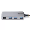 StarTech.com Hub USB a 3 porte con Ethernet - 3 porte USB-A - Gigabit Ethernet (RJ-45) - USB 3.0 5Gbit/s - bus-powered - cavo da 30 cm - adattatore hub USB portatile per laptop con GbE