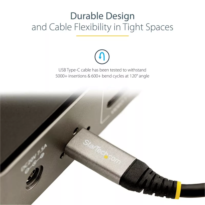 StarTech.com Cavo USB-C da 20 pollici (50 cm) 10 Gbit/s – cavo USB 3.1 Type-C – ricarica Power Delivery 100 W (5 A), DP Alt Mode – cavo USB-C per laptop/telefono/dispositivo USB-C – ricarica/sincronizzazione