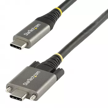 StarTech.com Cavo USB-C con blocco a vite laterale da 0,91 m 10 Gbit/s – cavo USB-C certificato USB-IF – cavo USB 3.1/3.2 Gen 2 Type-C – ricarica Power Delivery 100 W (5 A), DP Alt Mode – doppio blocco a vite – cavo USB-C ricarica/sincronizzazione