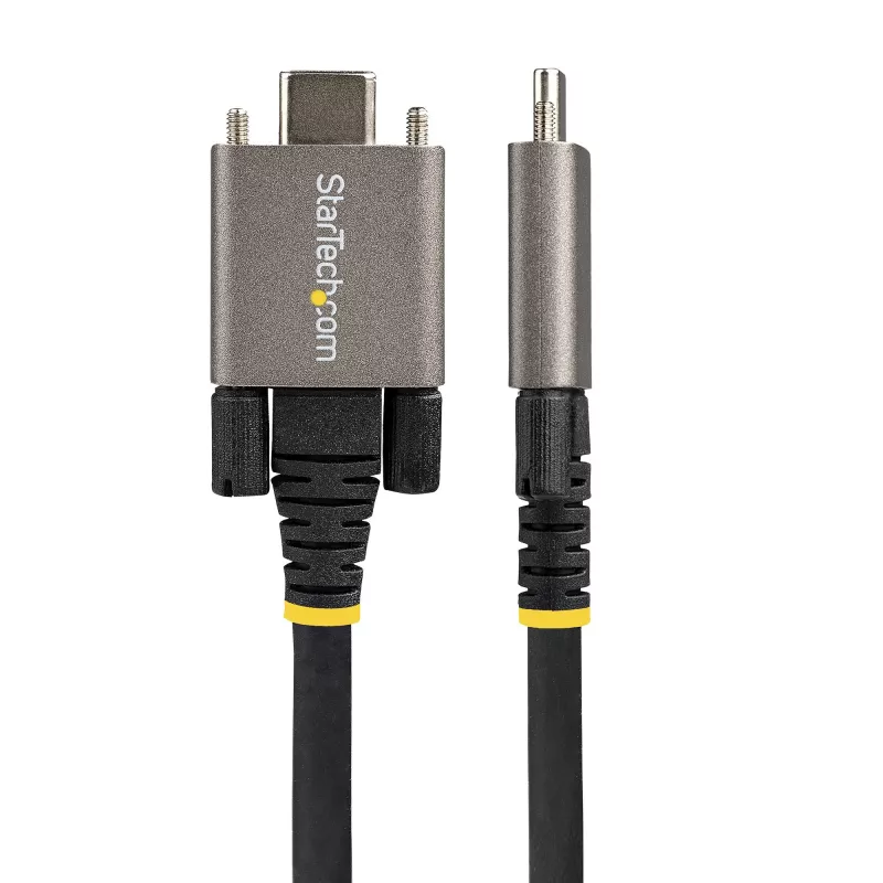 StarTech.com Cavo USB-C con blocco a vite laterale da 0,91 m 10 Gbit/s – cavo USB-C certificato USB-IF – cavo USB 3.1/3.2 Gen 2 Type-C – ricarica Power Delivery 100 W (5 A), DP Alt Mode – doppio blocco a vite – cavo USB-C ricarica/sincronizzazione