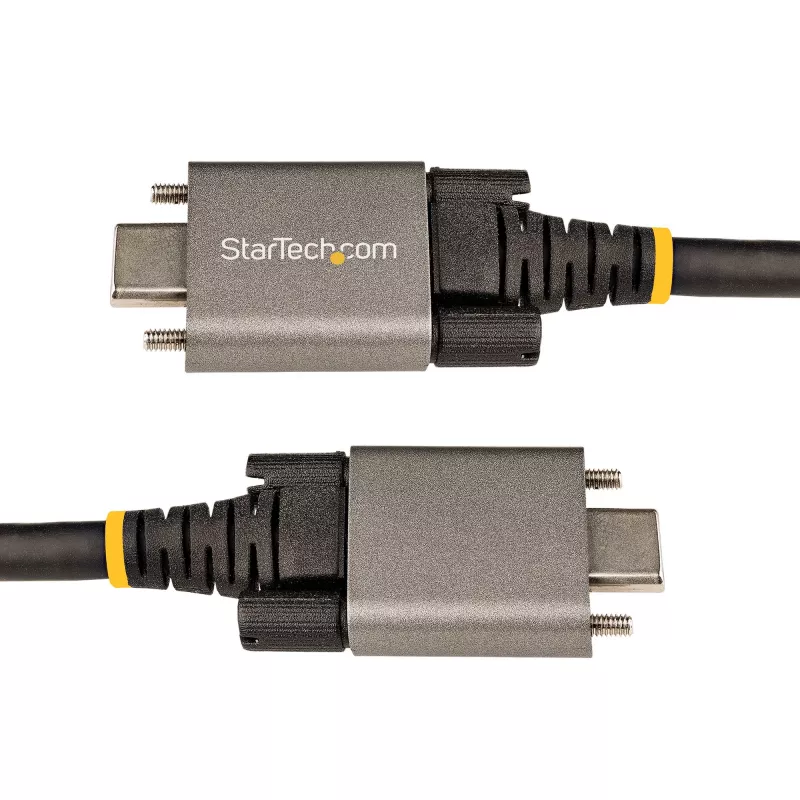 StarTech.com Cavo USB-C con blocco a vite laterale da 0,91 m 10 Gbit/s – cavo USB-C certificato USB-IF – cavo USB 3.1/3.2 Gen 2 Type-C – ricarica Power Delivery 100 W (5 A), DP Alt Mode – doppio blocco a vite – cavo USB-C ricarica/sincronizzazione