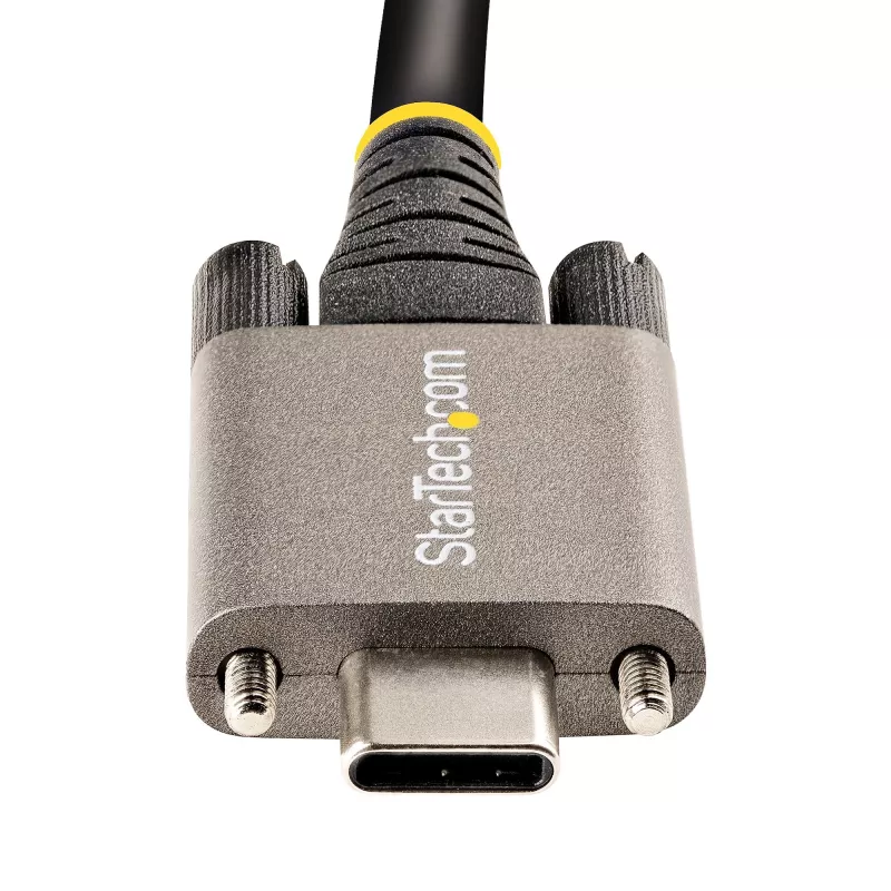 StarTech.com Cavo USB-C con blocco a vite laterale da 0,91 m 10 Gbit/s – cavo USB-C certificato USB-IF – cavo USB 3.1/3.2 Gen 2 Type-C – ricarica Power Delivery 100 W (5 A), DP Alt Mode – doppio blocco a vite – cavo USB-C ricarica/sincronizzazione