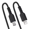 StarTech.com Cavo USB-C a Lightning da 1 m (3ft), certificato MFi, cavo di ricarica iPhone a spirale, nero, guaina TPE robusta in fibra aramidica, cavo Lightning a spirale resistente